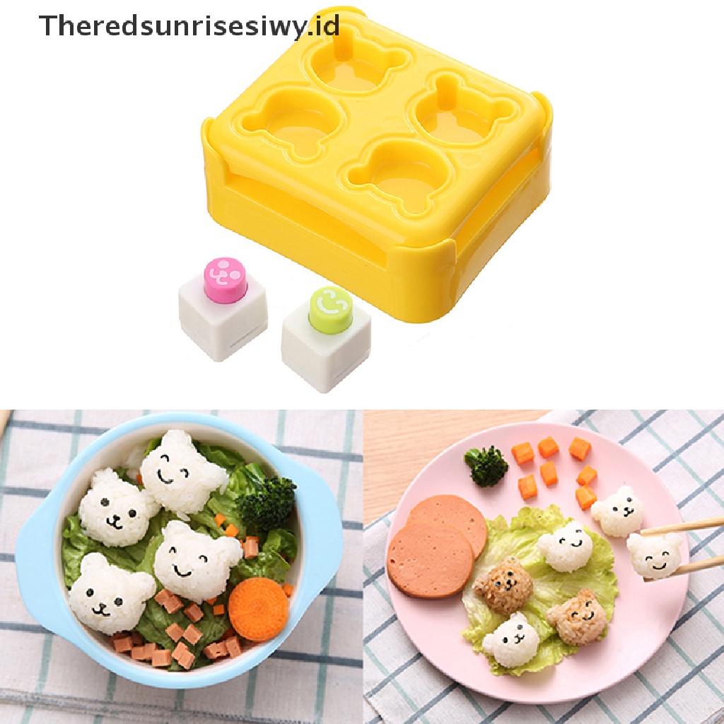 # Alat Rumah Tangga # 1 Set Cetakan Nasi Bento Sushi Bentuk Beruang Untuk Anak-Anak