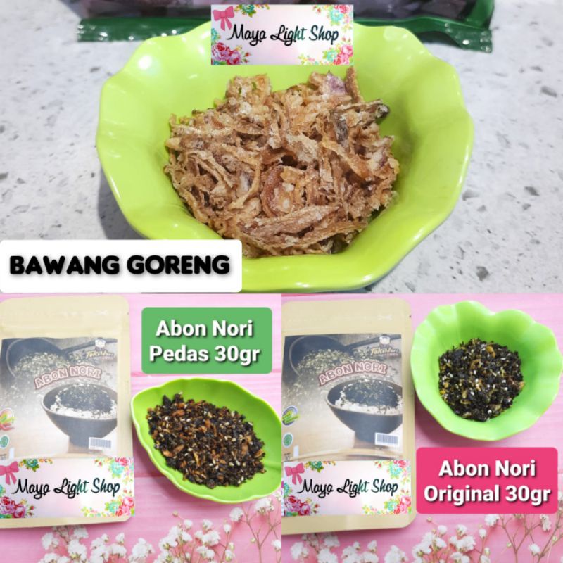 Abon nori 30gr abon rumput laut tokinori original pedas bawang goreng abon rumput laut seaweed mentai snack abon