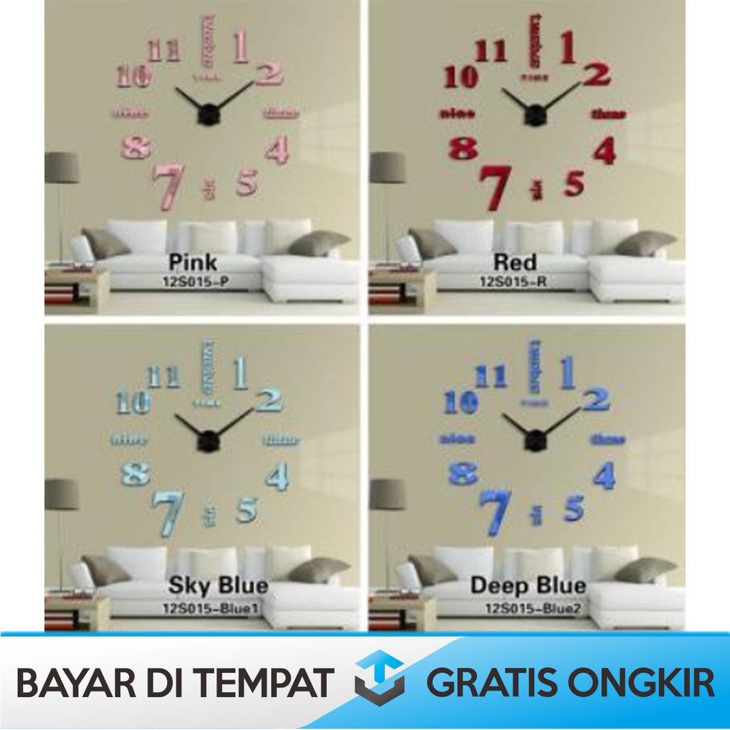 JAM DINDING JUMBO AESTHETIC KAYU DIY TAFFWARE ANALOG GIANT WALL CLOCK