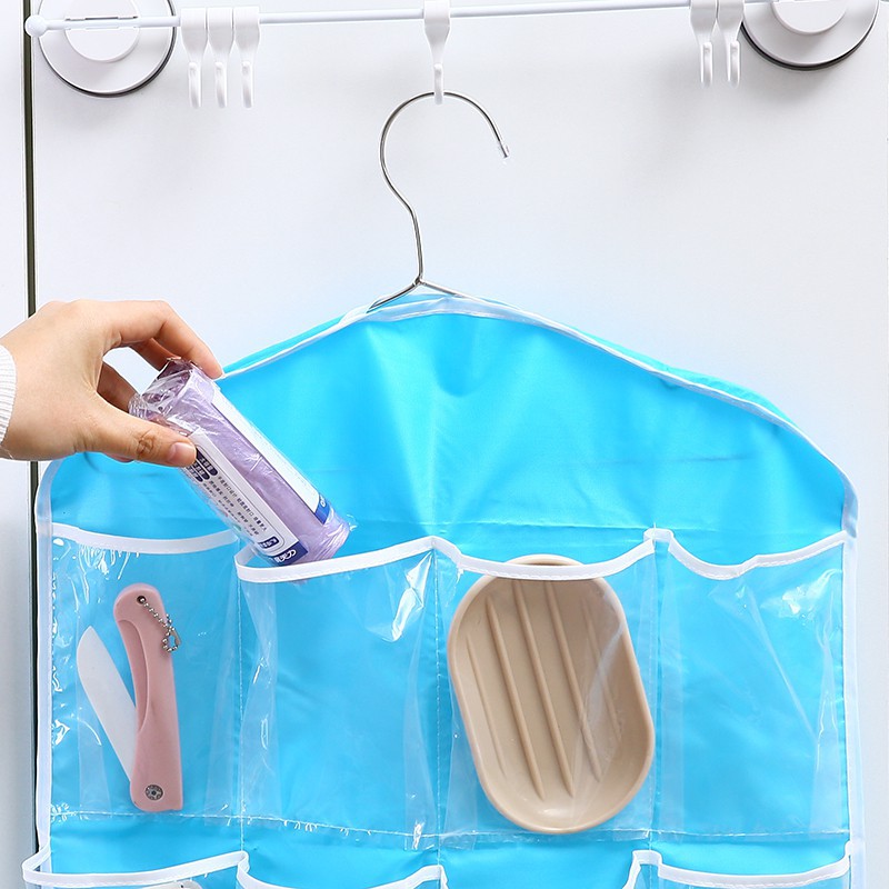 INFY - R053 Pouch Hanging Organizer 16 Sekat Bamboo Storage Box Set Korean Rak Gantung Import Murah