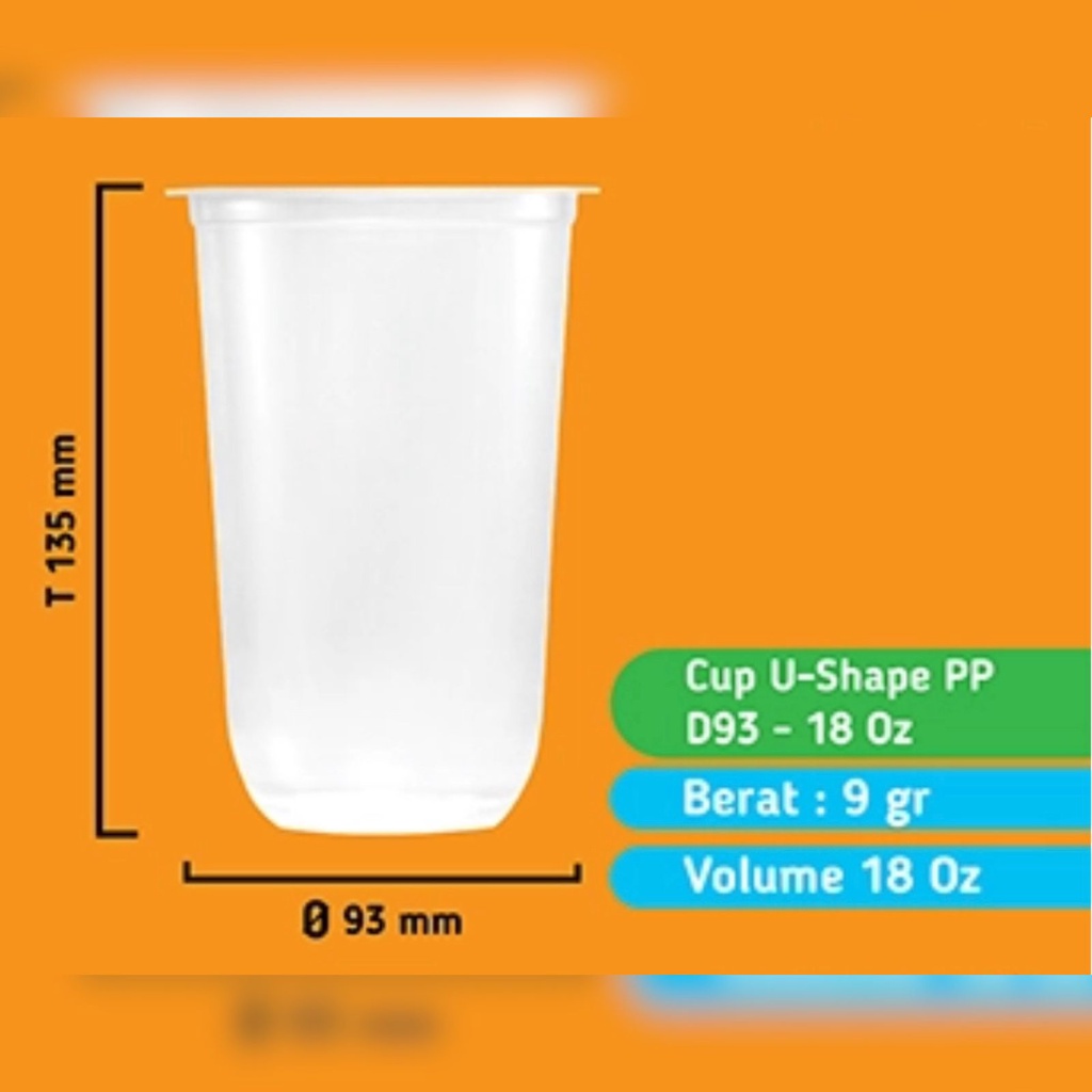 Cup PP Oval 12 14 16 18 20 22 Oz Gelas Seal Tahan Panas