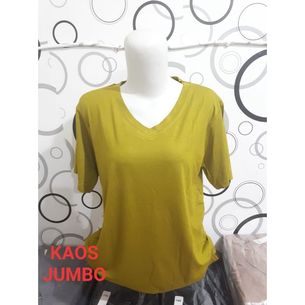 KAOS JUMBO ATASAN JUMBO WANITA POLOS V NECK TERLARIS