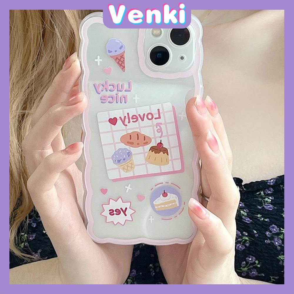 iPhone Case Silicone Soft Case Clear Case Wave Non-Slip Shockproof Camera Cover Protection Cute Cake Compatible For iPhone 13 Pro Max iPhone 12 Pro Max iPhone 11 iPhone7 Plus