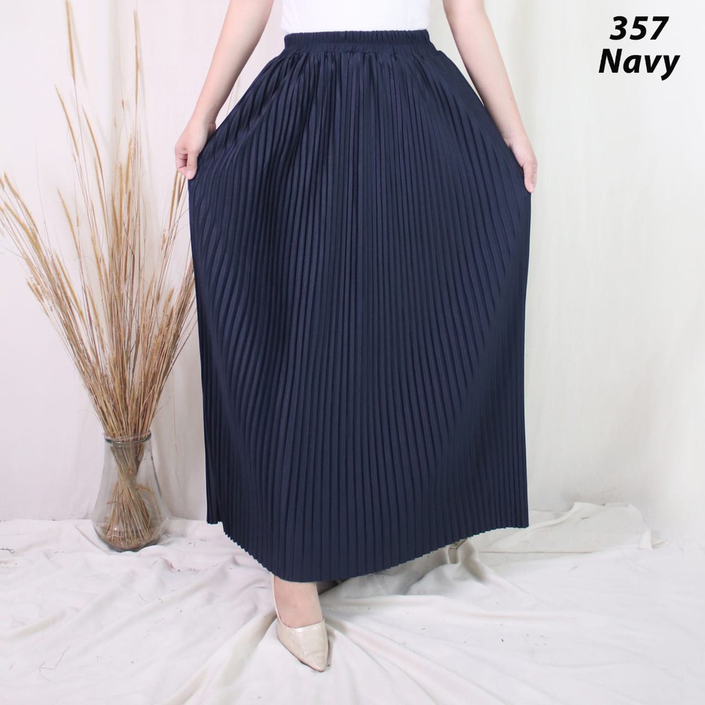 ROK PLISKET MURAH 357 LUVALINE ROK PLISKET PANJANG PLEATED SKIRT FLARE SKIRT MAYUNG FLOWY REMPEL