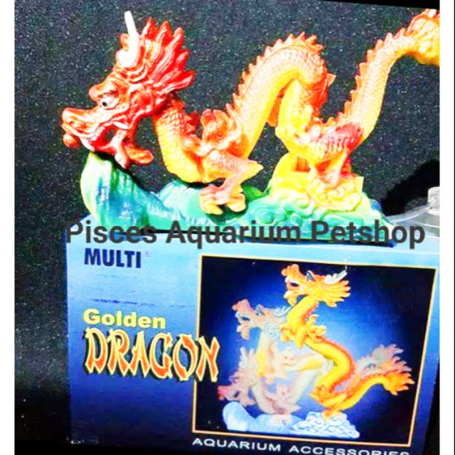 MAINAN AQUARIUM NAGA GELEMBUNG GOLDEN DRAGON