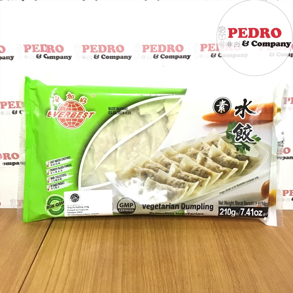 

FROZEN Everbest veg dumpling 210 gram - vegetarian vege dampling sayur