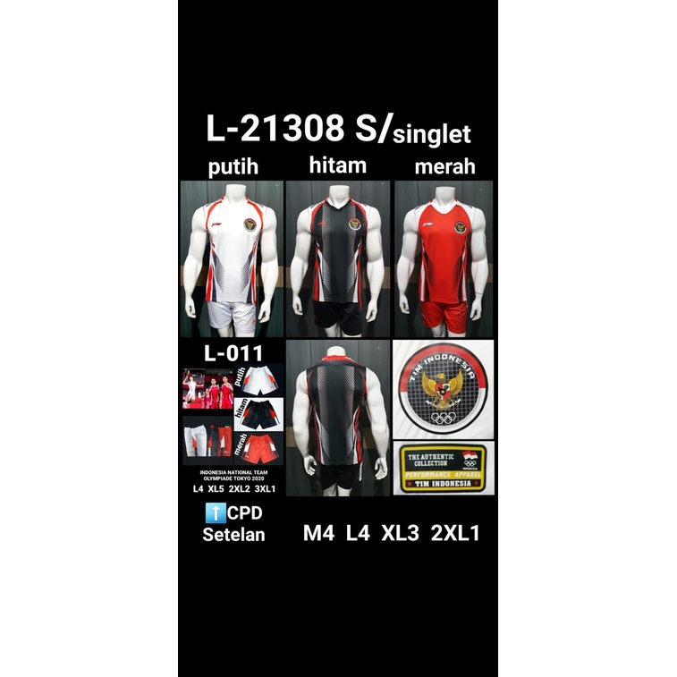 Baju Badminton/Bulutangkis Pria Li-Ning L21308S Grade Import China