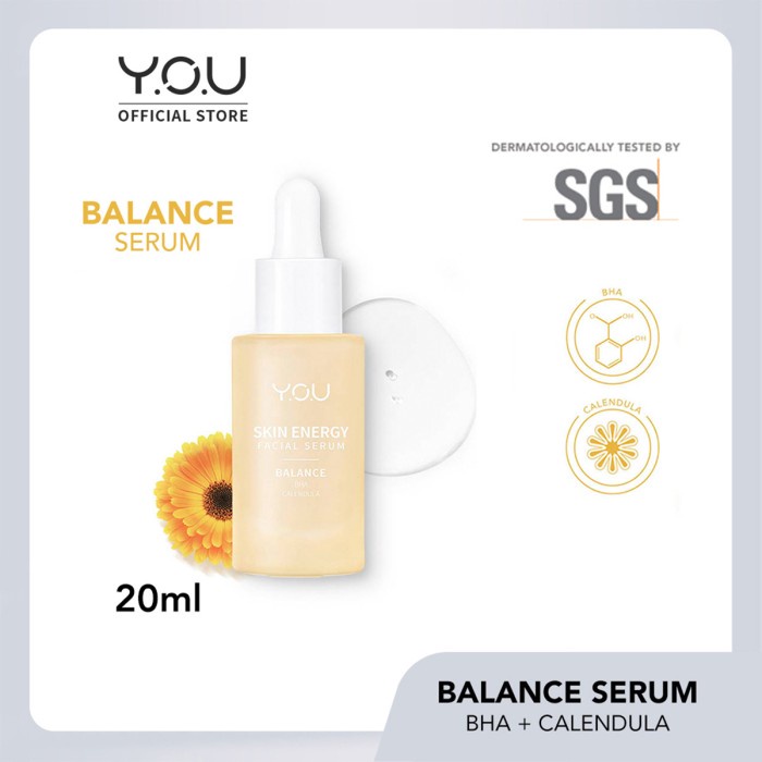 YOU Skin Energy Facial Serum Balance (BHA + Calendula) | Symwhite 377+Niacinamide Maximum Brighten | Soothe (SymCalmin + Purslane)Firm (Ectoin + Camellia) | Hydrate |