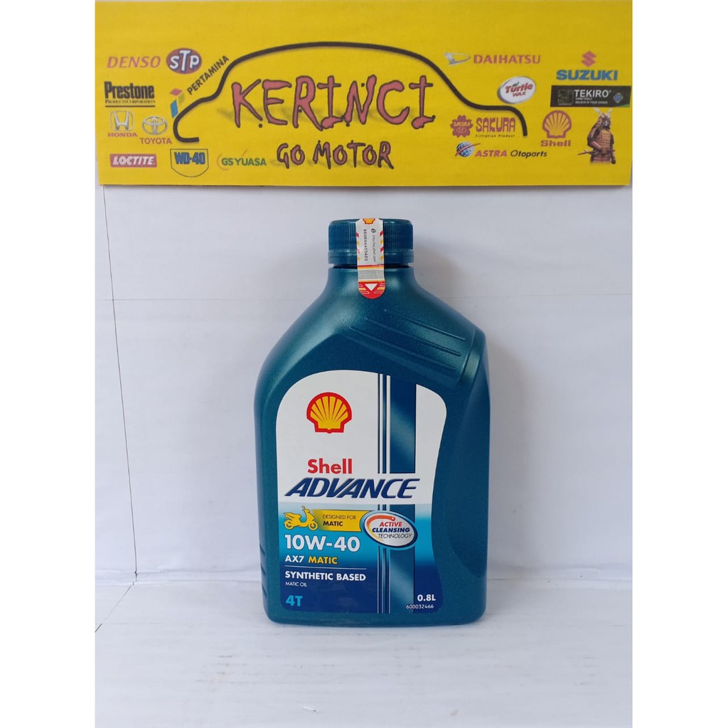 OLI SHELL ADVANCE 10W-40 AX7 MATIC 4T 0.8L - OLI MOTOR MATIC AX7 4T