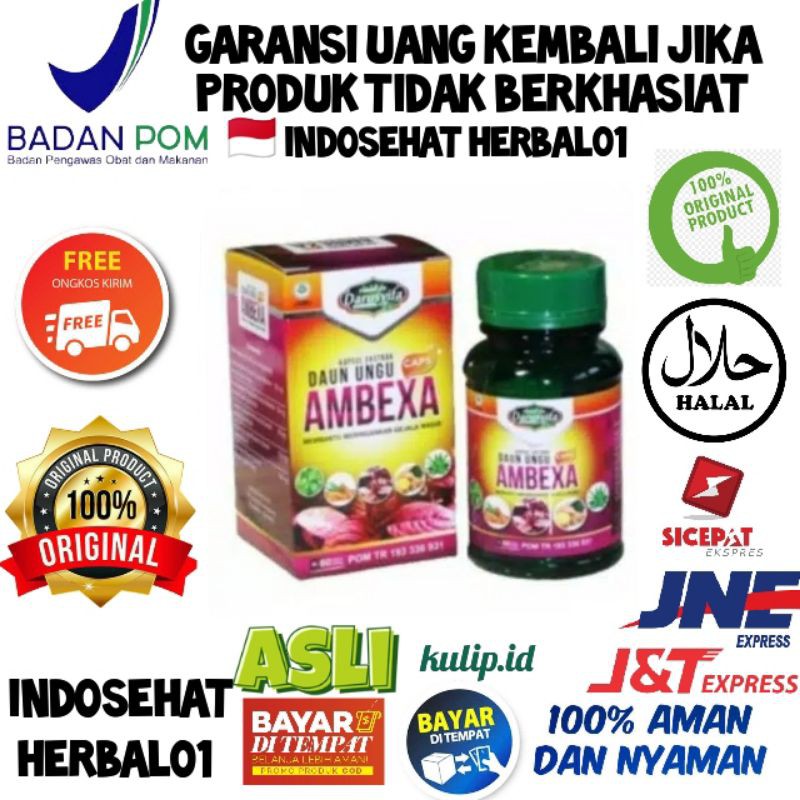 ( Terlaris ) AMBEXA Anti Wasir Ambeyen Ambeien Kapsul isi 60 Daun ungu alami Obat Original ori 100%