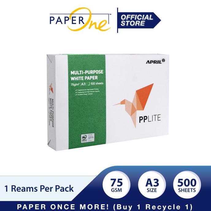 

PP Lite A3 75 gram Kertas HVS - 1 Ream (500 lembar) Star Seller Termurah