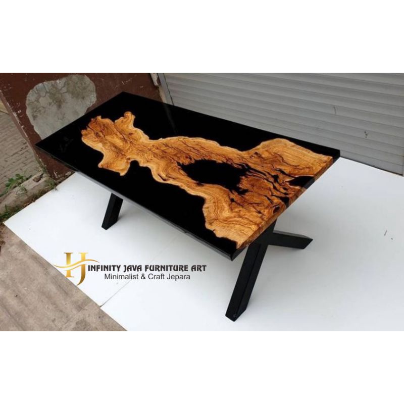 MEJA MAKAN RESIN EPOXY MEJA MAKAN UNIK MEJA KANTOR UNIK RESIN TABLE NEW REAL PICTURE