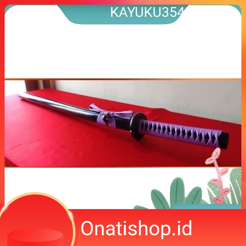 Pedang kayu boken nodachi tali ungu