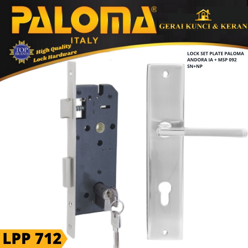 HANDLE PINTU KUNCI SETPALOMA LPP 712 Handle Mortise Cylinder Lock Gagang Pintu RUMAH