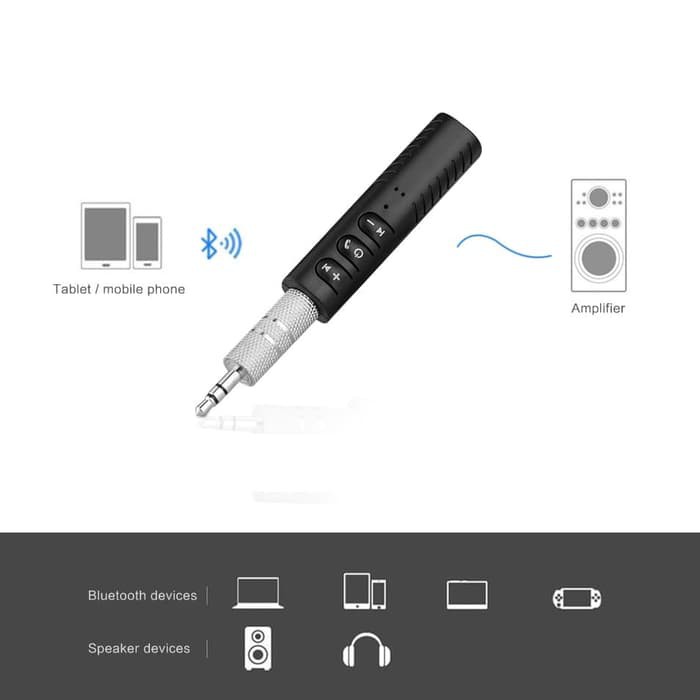 EASYIDEA Wireless Bluetooth Audio Receiver Adapter 3.5mm BT 450 Black