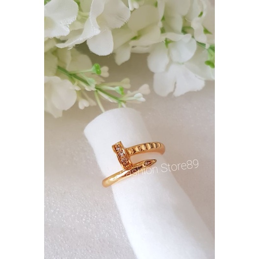 Cincin Replica Emas Paku motif Fashion perhiasan replica emas xuping import bestseller