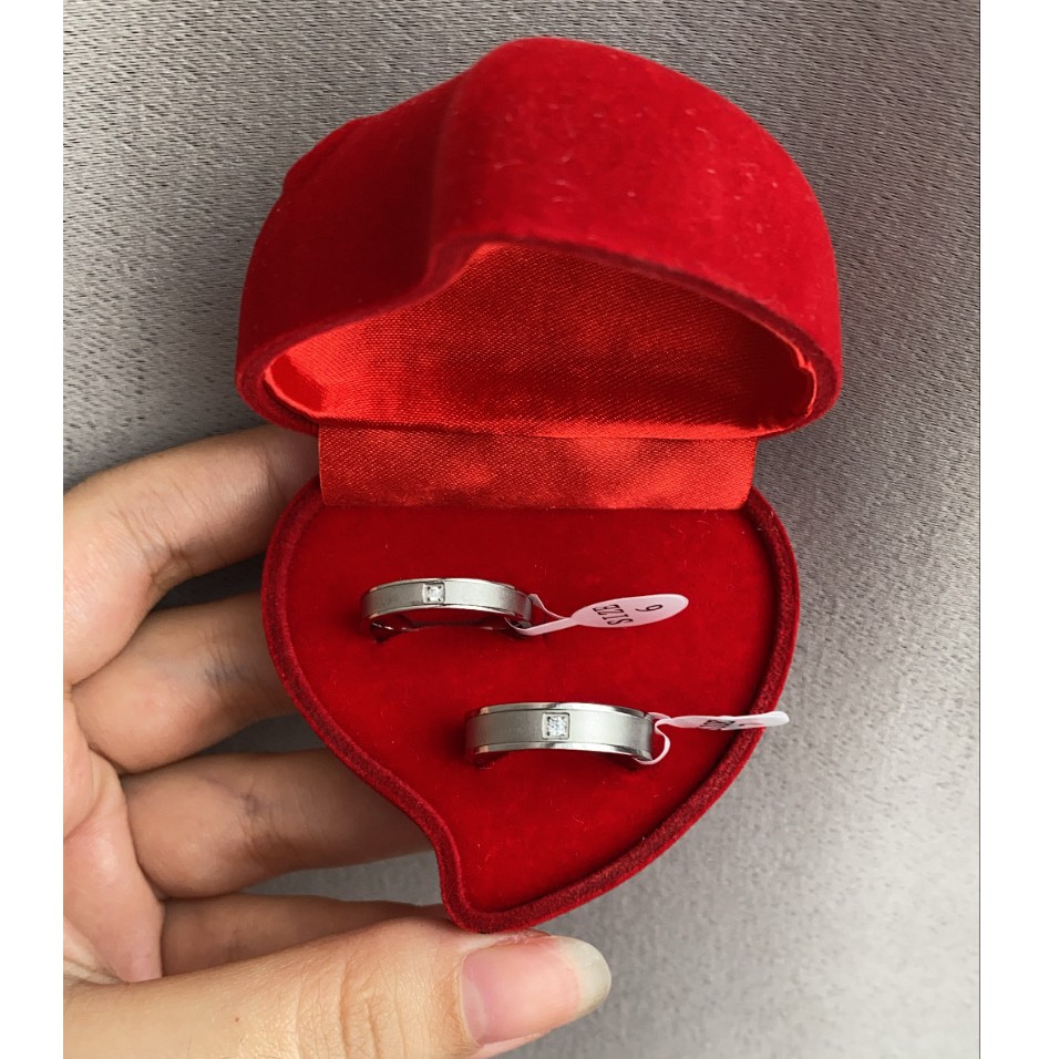 [BEST SELLER] Cincin Couple titanium  C062 / Tunangan / Nikah / Kawin Titanium Anti Karat Mata Satu