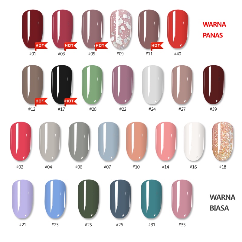 ALNECE 40 warna Bisa Di Kupas Kutek Halal Muslimah Kutek Peel Off Bisa Untuk Sholat Cat Kuku 8ml