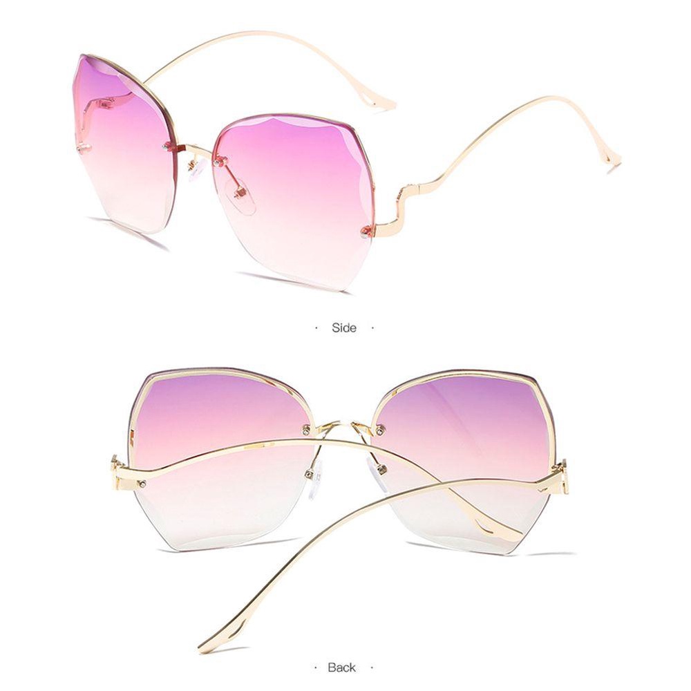 Lily Gradien Kacamata Wanita Pria Logam Lengkung Temples Eyewear Sun Glasses