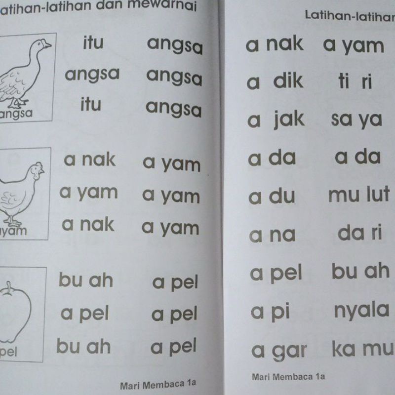 Buku Mari Membaca 1a - 1 b Untuk Anak TK paud