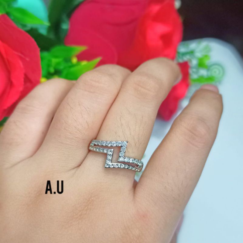 Cincin Dewasa Permata Simpel Perhiasan Wanita Gold Remaja (COD)