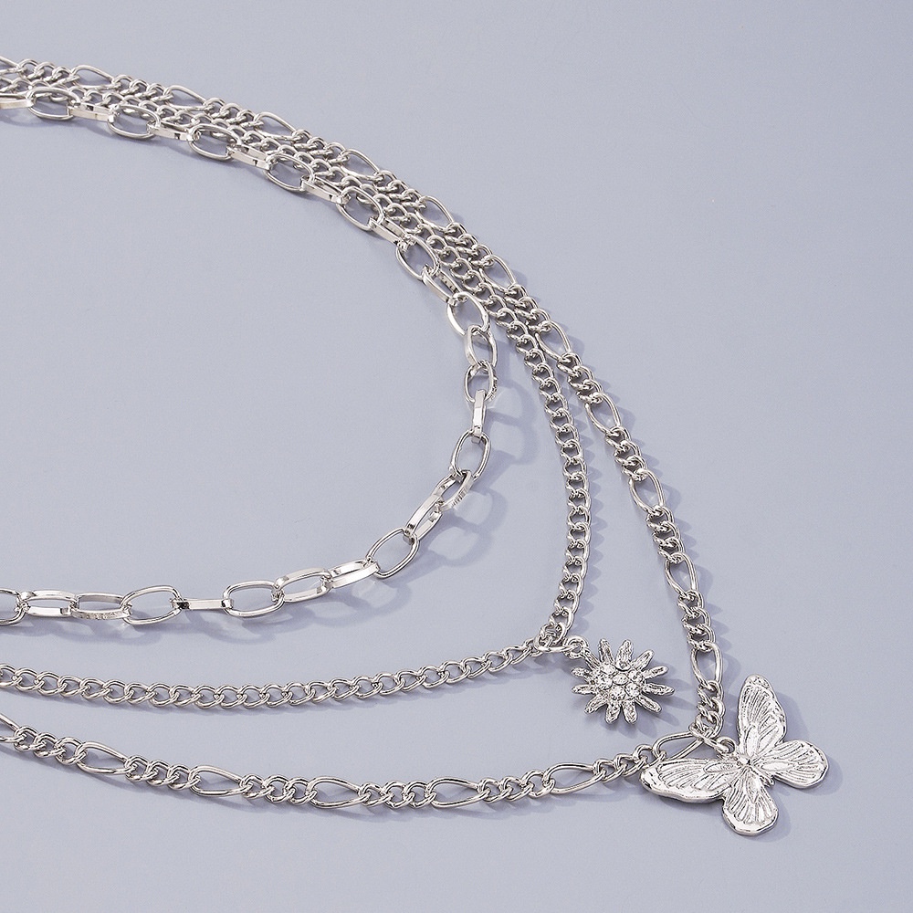 Kalung Rantai Banyak Lapis Gaya Korea Untuk Wanita Element