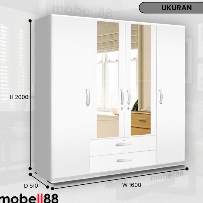 Ready Stock] Lemari Pakaian Besar 4 Pintu