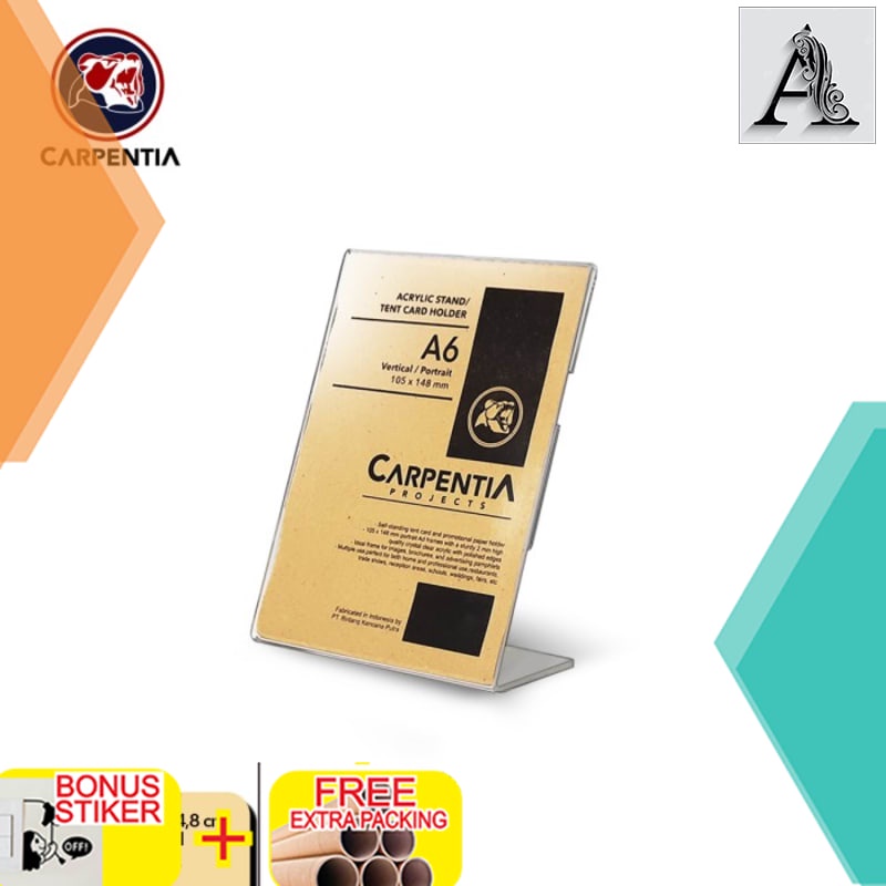 

Terlaris Acrylic Standing Tipe L /A6 Vertikal 105x148 cm/ Tent Card Akrilik