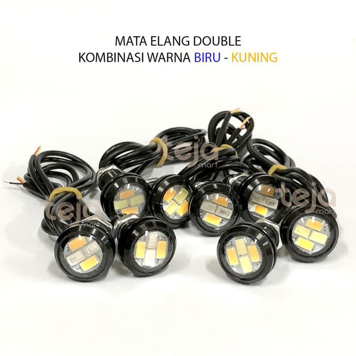Terlaris Lampu LED Mata Elang 2 warna color 2in1 Eagle Eyes Sein Senja rem Mobil Motor DC 3 kabel