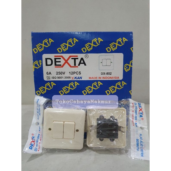 Saklar Ganda/Doubel/Saklar Seri Tanam IB ON OFF Dexta DX-802 SNI