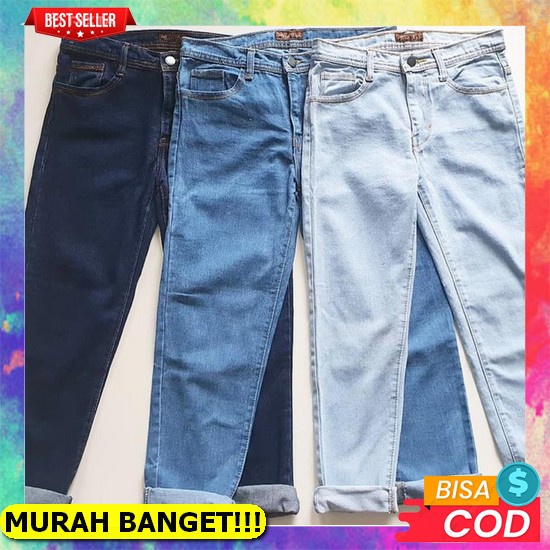 Celana Panjang Jeans Bf Wanita Celana Bawahan Cewek Jins Boyfriend Kekinian Rawis Potongan Tinggi Ba