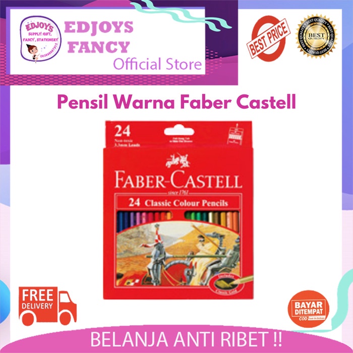 

Berkualitas Pensil Warna / Pencil Colour Faber Castell Classic 24 Warna - Promo Murah