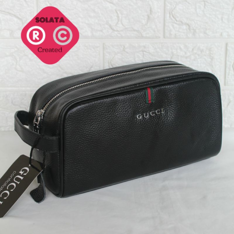 Handbag Pria Wanita / Pouchbag Kulit Asli / Clutch Bag Pria Wanita