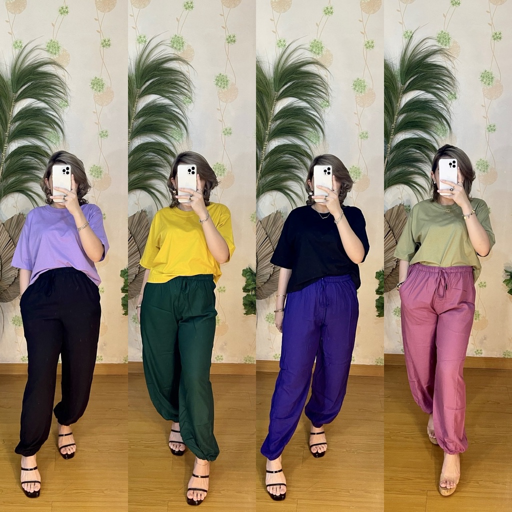 NCDY DAILY PANTS CELANA JOGER PANJANG JOGGER WANITA RAYON JUMBO CELANA SANTAI CELANA PANJANG UNIQLO CELANA KULOT WANITA KEKINIAN CELANA SANTAI RAYON PREMIUM DAILY WEAR SET KAOS POLOS CROP TEE CROP TOP TERMURAH DISKON BISA COD BEST SELLER CELANA JUMBO