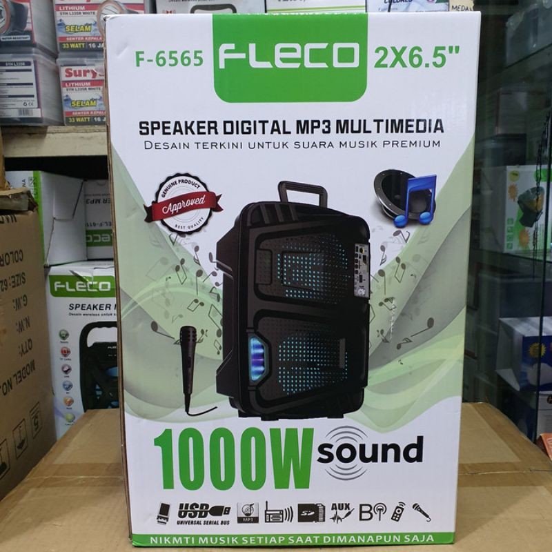 Speaker Bluetooth Fleco F 6565 + Bonus Mic