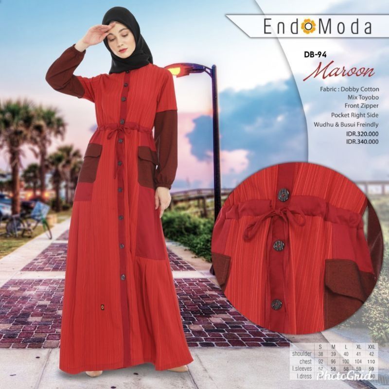 gamis endomoda / endomoda db 94 / gamis merah