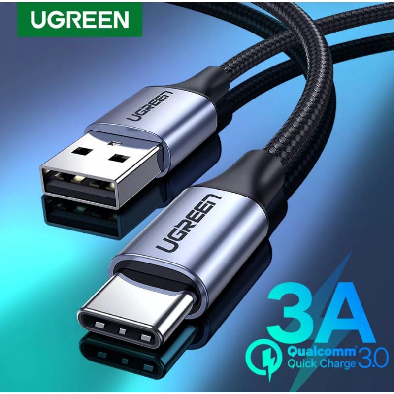 Ugreen USB Cable Type C Nylon Braided 3A fast charging Original - Kabel Data Charger