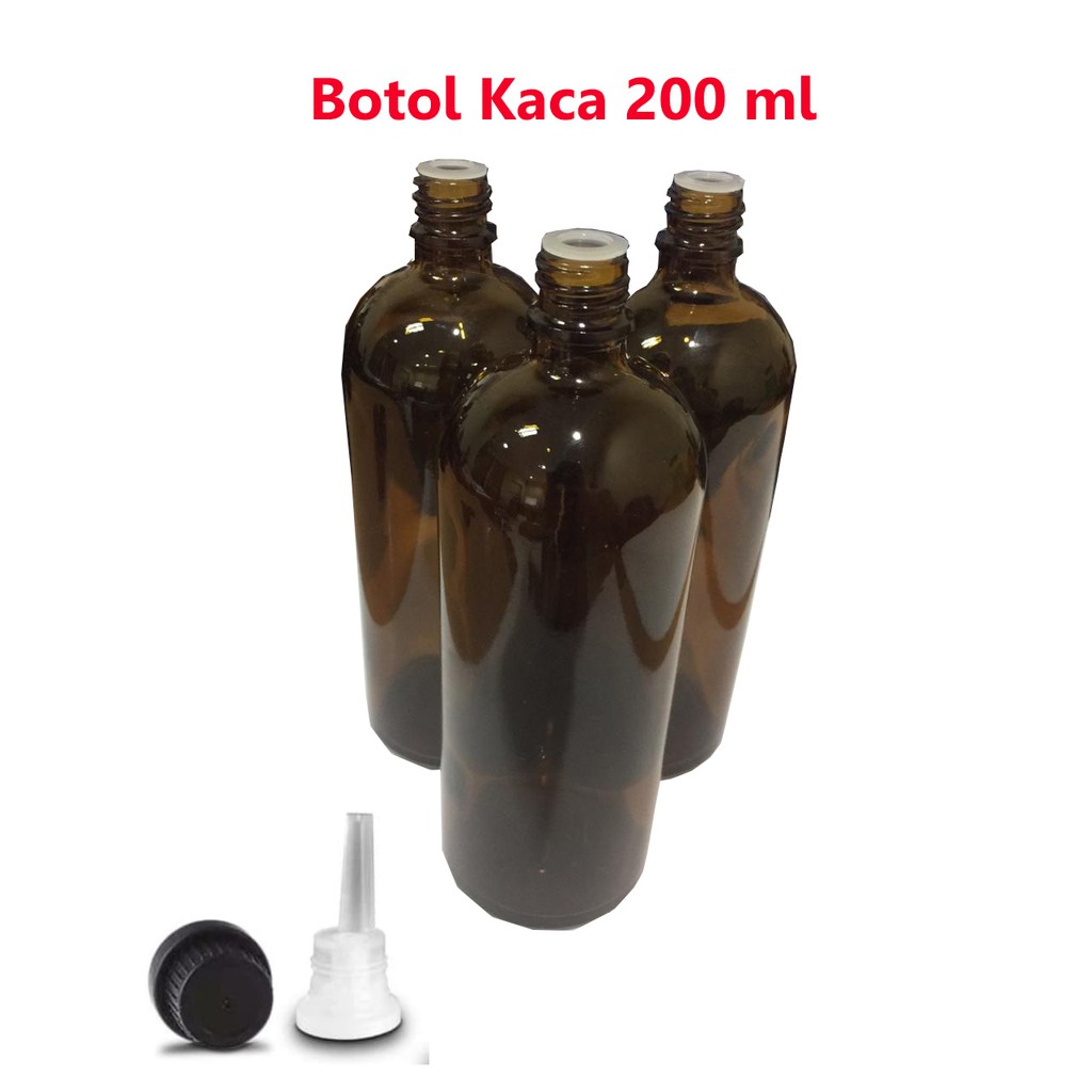 Botol Kaca/Botol Bening/Botol Parfum/Botol Filter Tebal 200 ml Cokelat