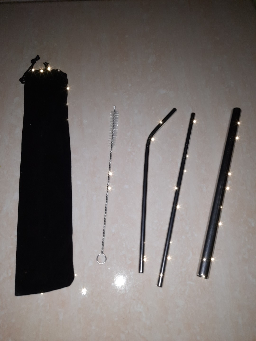 Sedotan Set 4in1 - Sedotan Stainless Free Pouch