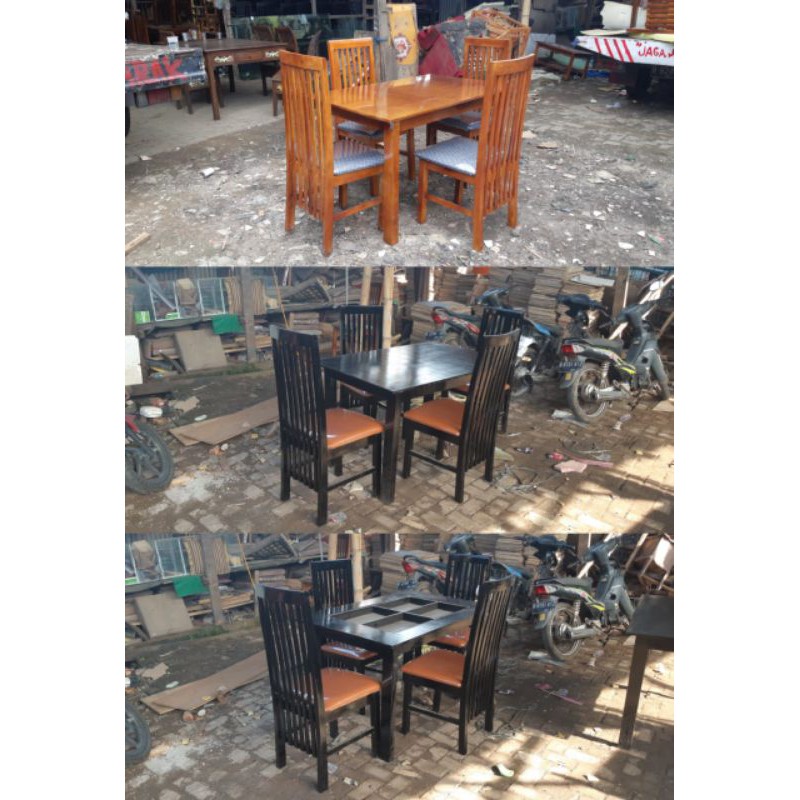 Kursi makan Kayu 4 mahoni +Meja