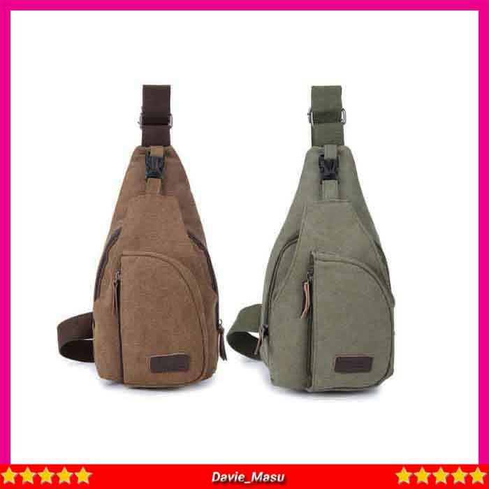 Tas Selempang Pria Tas Slempang Cowok Kekinian Keren Sling Bag Backpack Kanvas Flish QJ 237