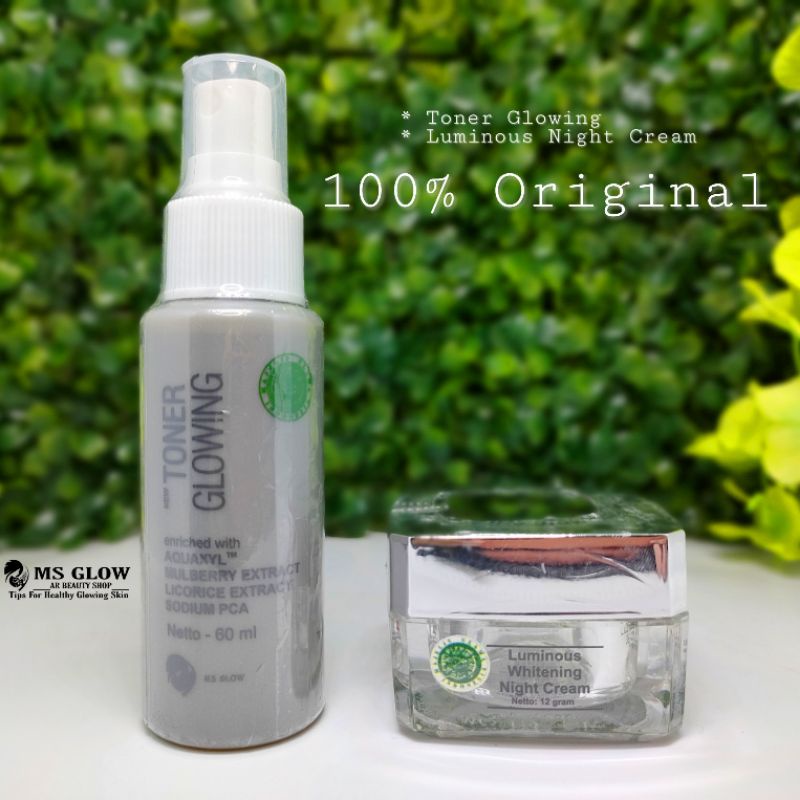 MS GLOW LUMINOUS NIGHT CREAM + TONER GLOWING