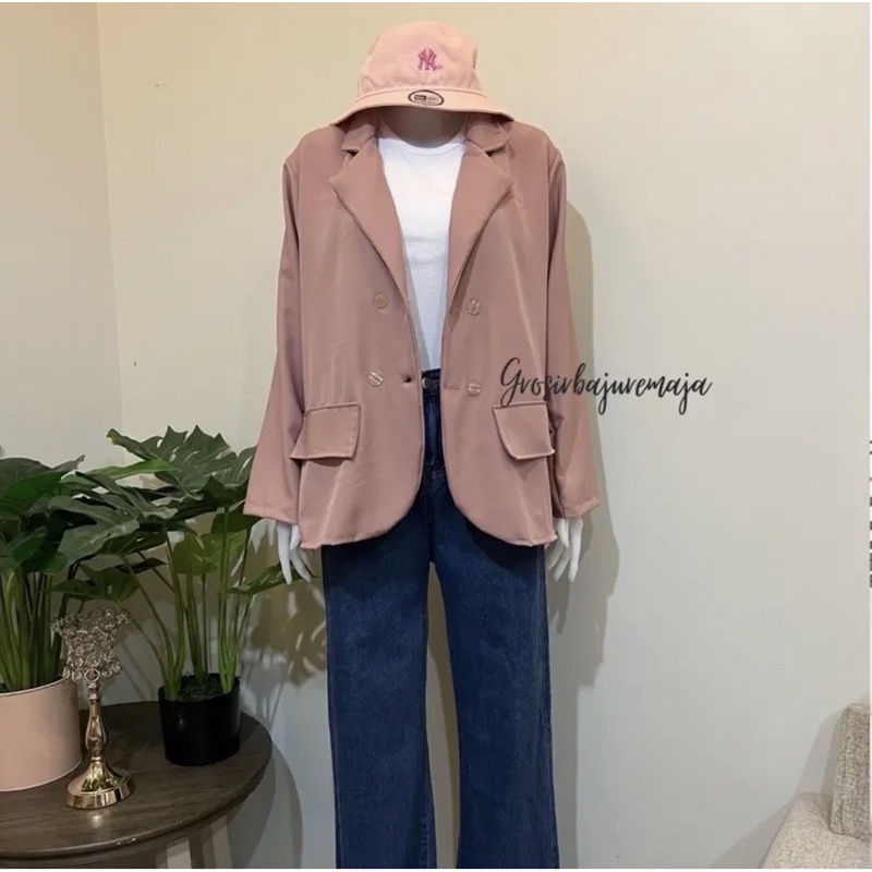 BLAZER PINK|CARDIGAN PINK|BLAZER KERJA|OFFICE OUTFIT