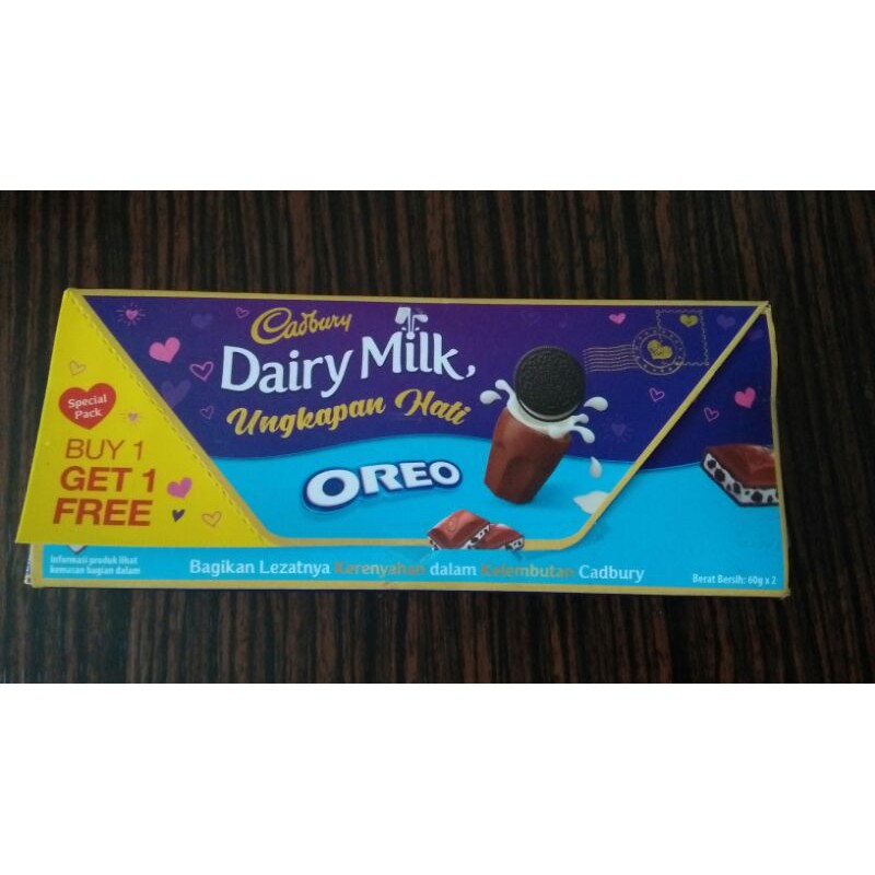 TERMURAHH Coklat Dairy Milk Oreo Buy 1 Get 1 FREE 60g x 2