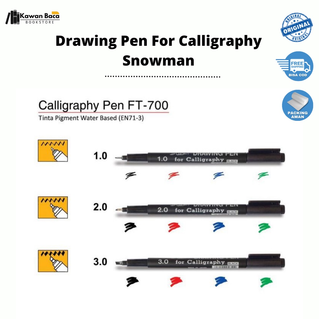 

Drawing Pen For Calligraphy / Bolpoin Kaligrafi / Snowman Calligraphy Pen