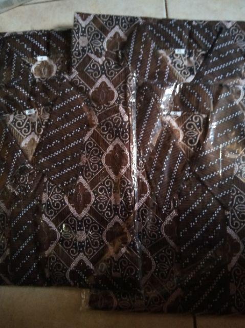 Kemeja Batik Pria Modern Motif Wajik Biru Dan Wajik Coklat
