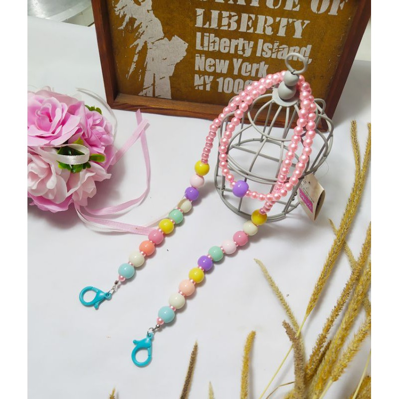 TALI MASKER/PENGAIT HIJAB/KALUNG MOTE KOMBINASI BULAT WARNA WARNI