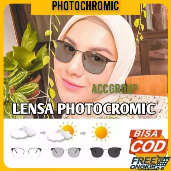 (PROMO)FREE BOX DAN LAP KACAMATA PHOTOCROMIC/BERUBAH WARNA ANTIRADIASI WANITA DAN PRIA