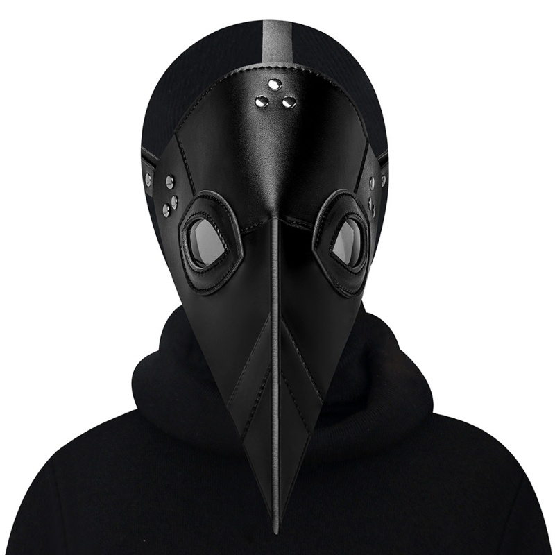 Kostum Cosplay Halloween Model Plague Doctor Long Nose Bahan Kulit PU Gaya Steampunk