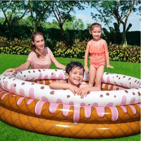 Kolam Renang Anak Merk Bestway Mandi Bola Ice Cream Play Pool Size: 1.6m x 1.6m x 38cm Garansi SNI-1
